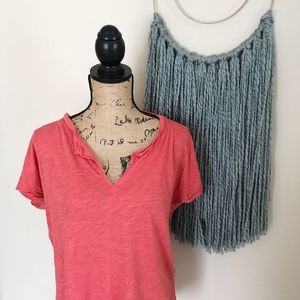 ◦ MADEWELL ◦ Turntable split-neck tee in coral